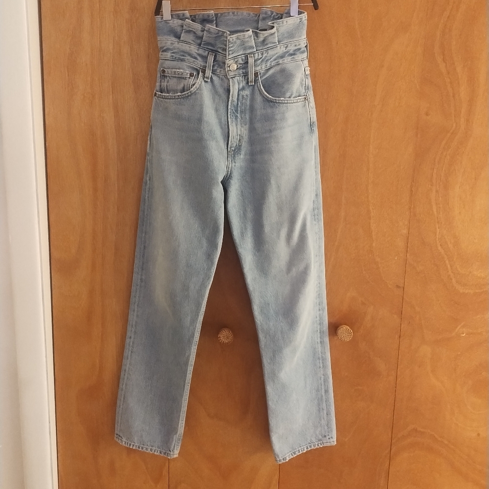 Agolde Women High Rise Jeans - Light Blue